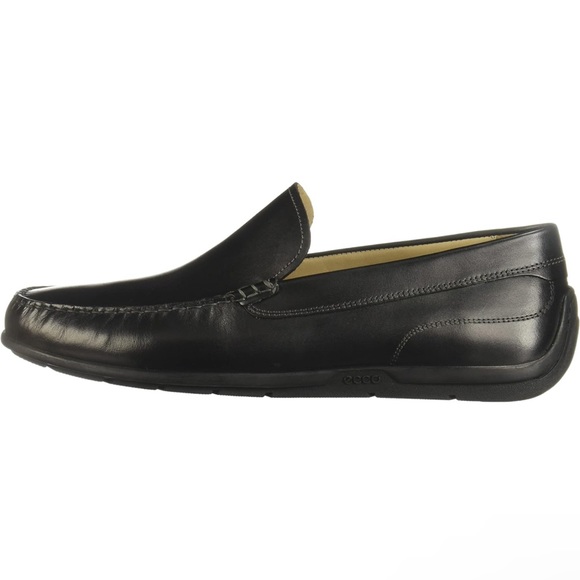 ECCO Classic Moccasins Black Leather Slip On Loafers, Men's Size 5-5.5 US/ EU 39 - Picture 4 of 10